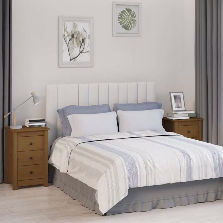 Set di 2 comodini vidaXL in legno massello di pino, colore marrone, stile moderno, L 40 cm x P 35 cm x H 61,5 cm