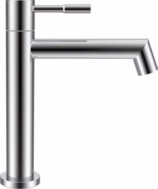 Rubinetto per acqua fredda, miscelatore da bagno cromato, miscelatore da bagno monocomando con doccetta rimovibile, miscelatore da bagno con bocca a risparmio idrico, altezza 113 mm, facile da installare, acciaio inossidabile