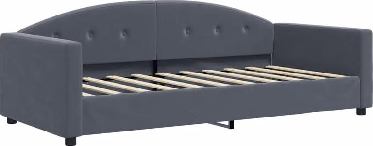 Letto da Giorno Grigio Scuro 90x190 cm in Velluto