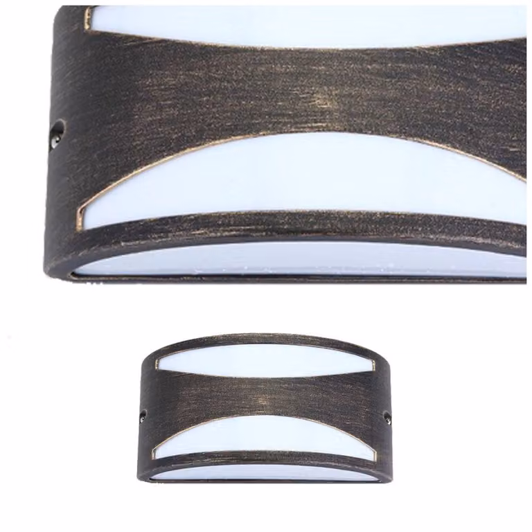 Rabalux 8510 Lampada da parete per esterni Manhattan, E27, bianco-oro, moderna, IP54, 25cm