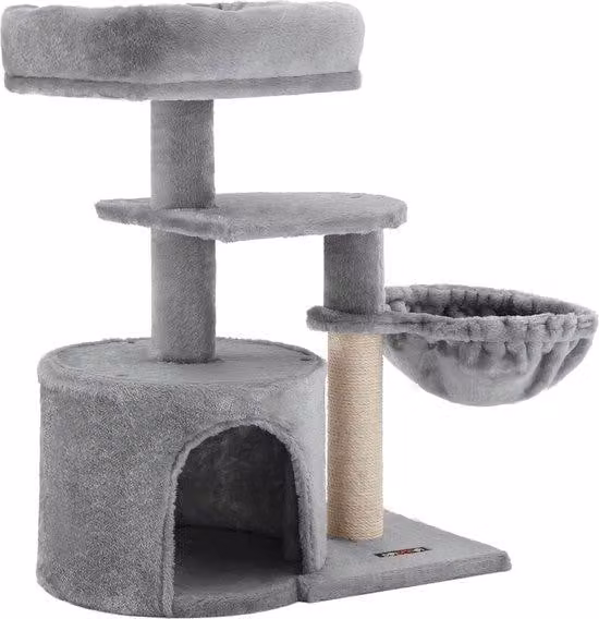 Albero per gatti a più piani con tiragraffi e amaca - Torre per gatti di grossa taglia con gioco per topi