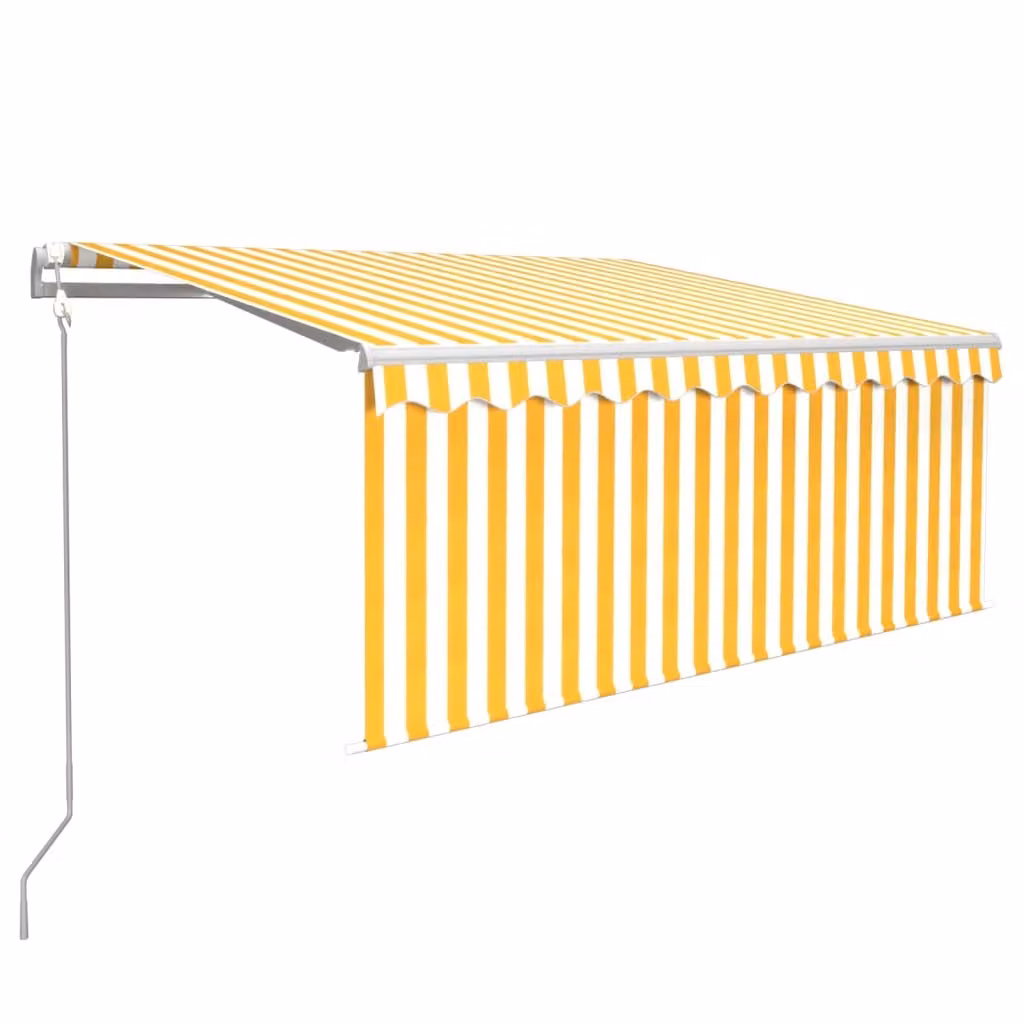 Tenda Automatica con LED Sensore Vento 3x2,5 m Giallo Bianco