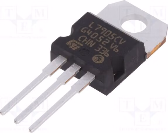 3x IC: Stabilizzatore di tensione -5V, regolato (no), 1,5A, montaggio a foro passante (THT), modello L7905CV-DG, non regolato