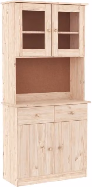 Credenza-Buffet-Armadio da cucina ALTA 77x35x165 cm in Legno Massello di Pino