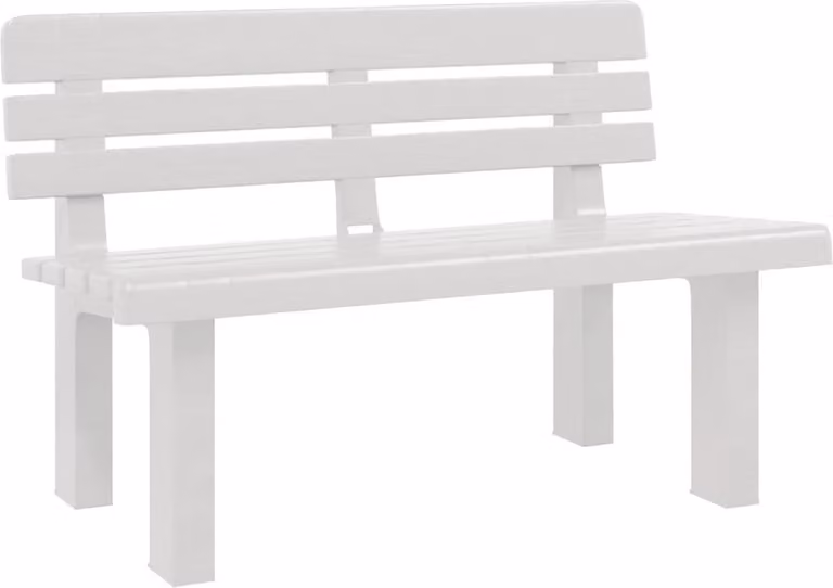 Panchina da Giardino Bianca 110x52x71 cm in Polipropilene