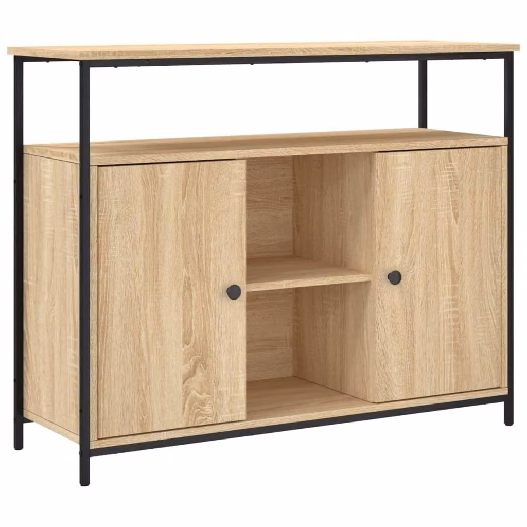 Credenza Rovere Sonoma 100x35x80 cm Legno ingegnerizzato