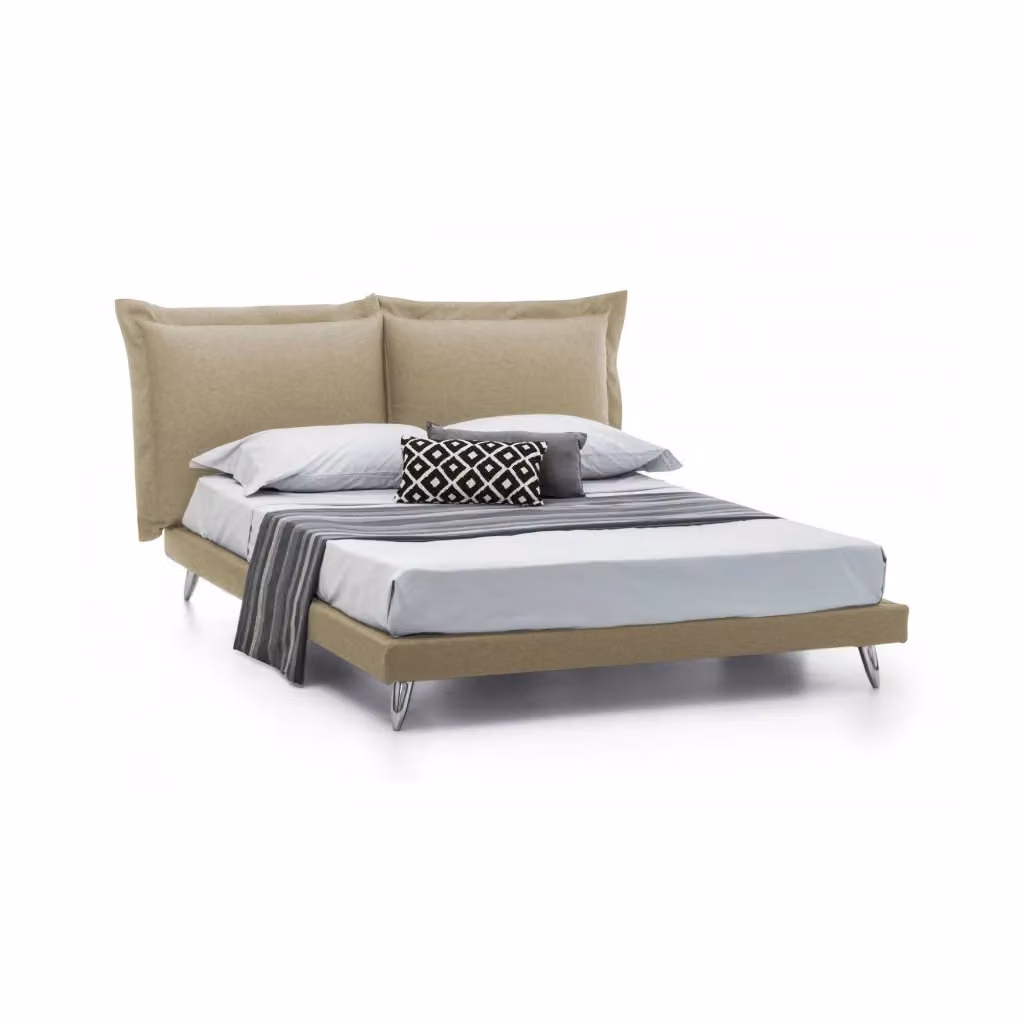 Letto matrimoniale Anatoly Talamo Italia in tessuto beige per materasso 160x200 cm – 2
