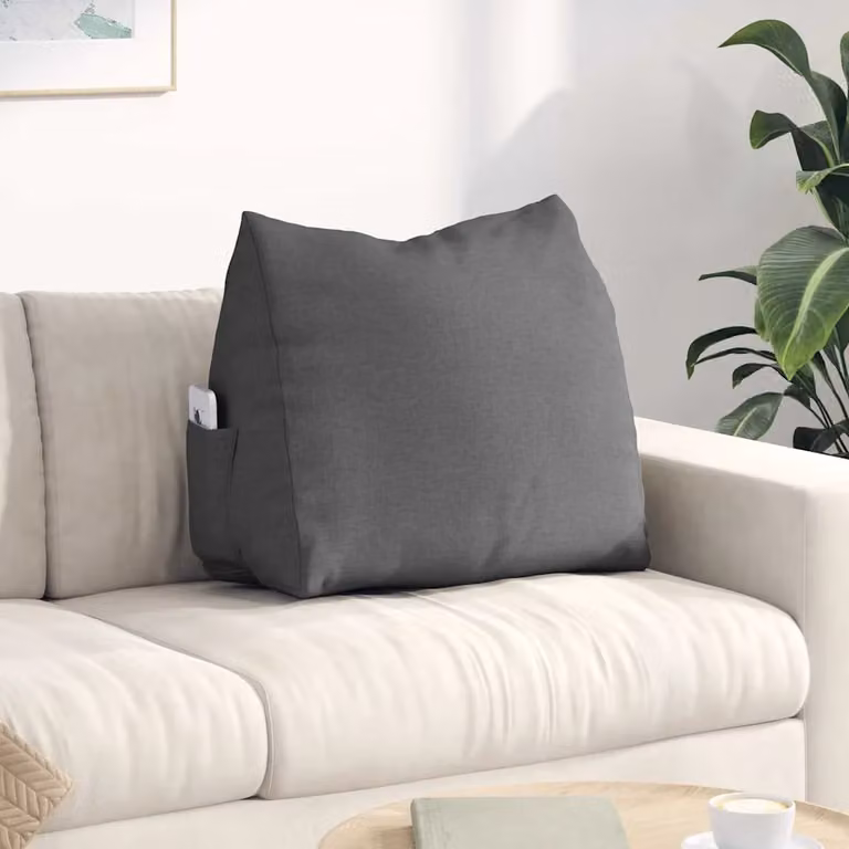 Cuscino per schiena a cuneo vidaXL Grigio con rivestimento rimovibile L: 60 cm, P: 20 cm, H: 50 cm