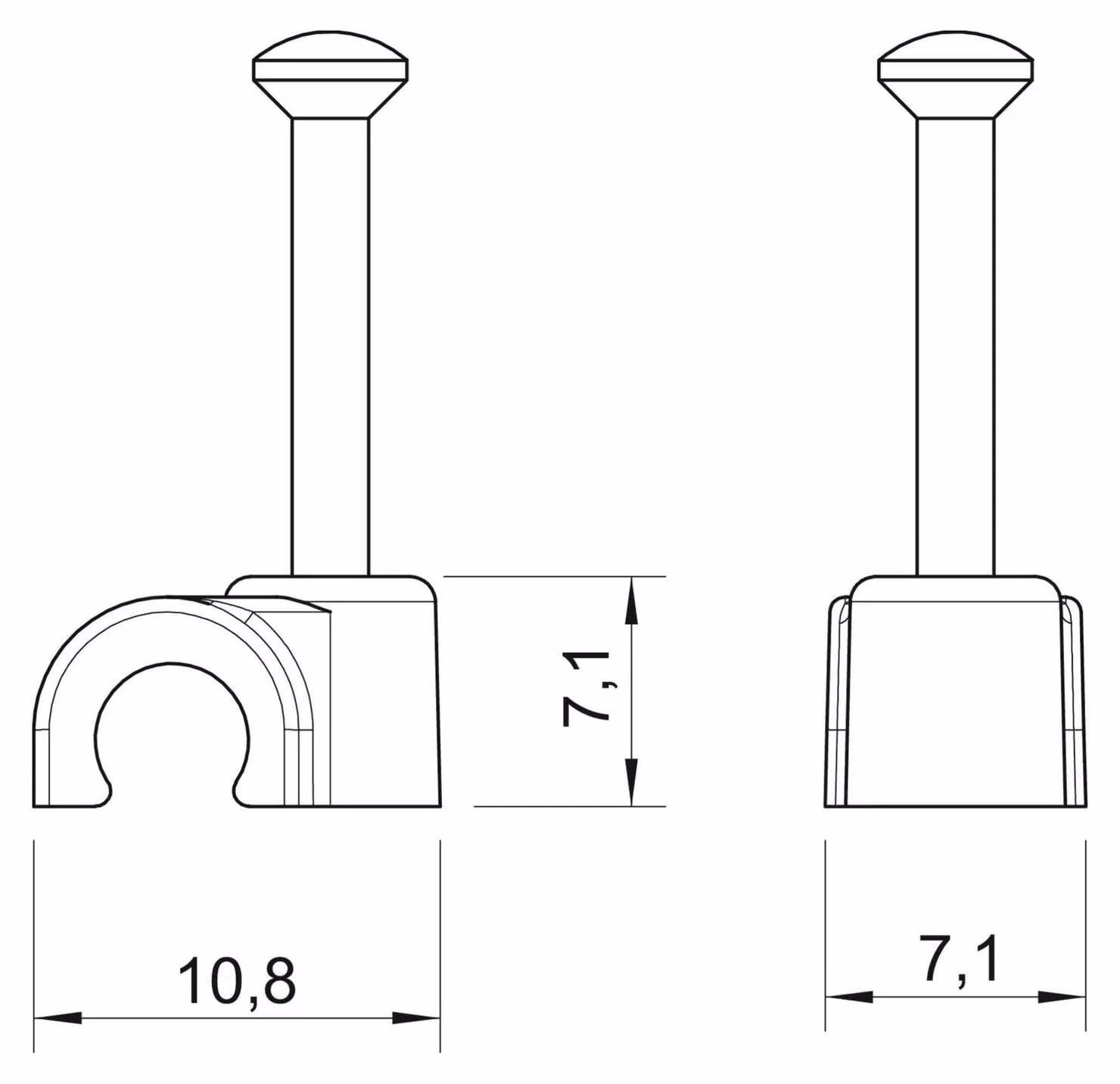 OBO BETTERMANN OBO Clip per chiodi ISO 5 mm L25 2005 25 LGR PP grigio chiaro RAL7035 2227339