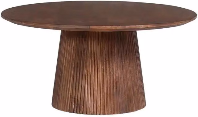 Tavolino rotondo RIMBAUD – Effetto legno marrone 80 cm