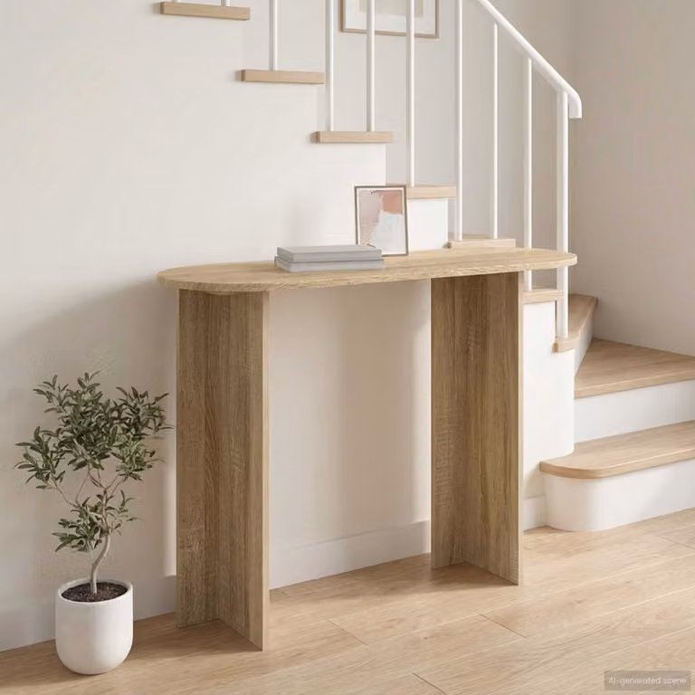 vidaXL Tavolo consolle moderno in rovere color marrone L: 100 cm, P: 39,5 cm, H: 75 cm