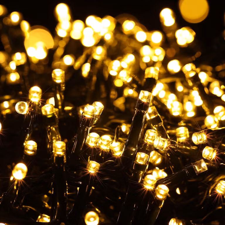 Catena luminosa con 1000 LED, 25 metri, luce bianco caldo, 8 modalità, impermeabile, per uso esterno