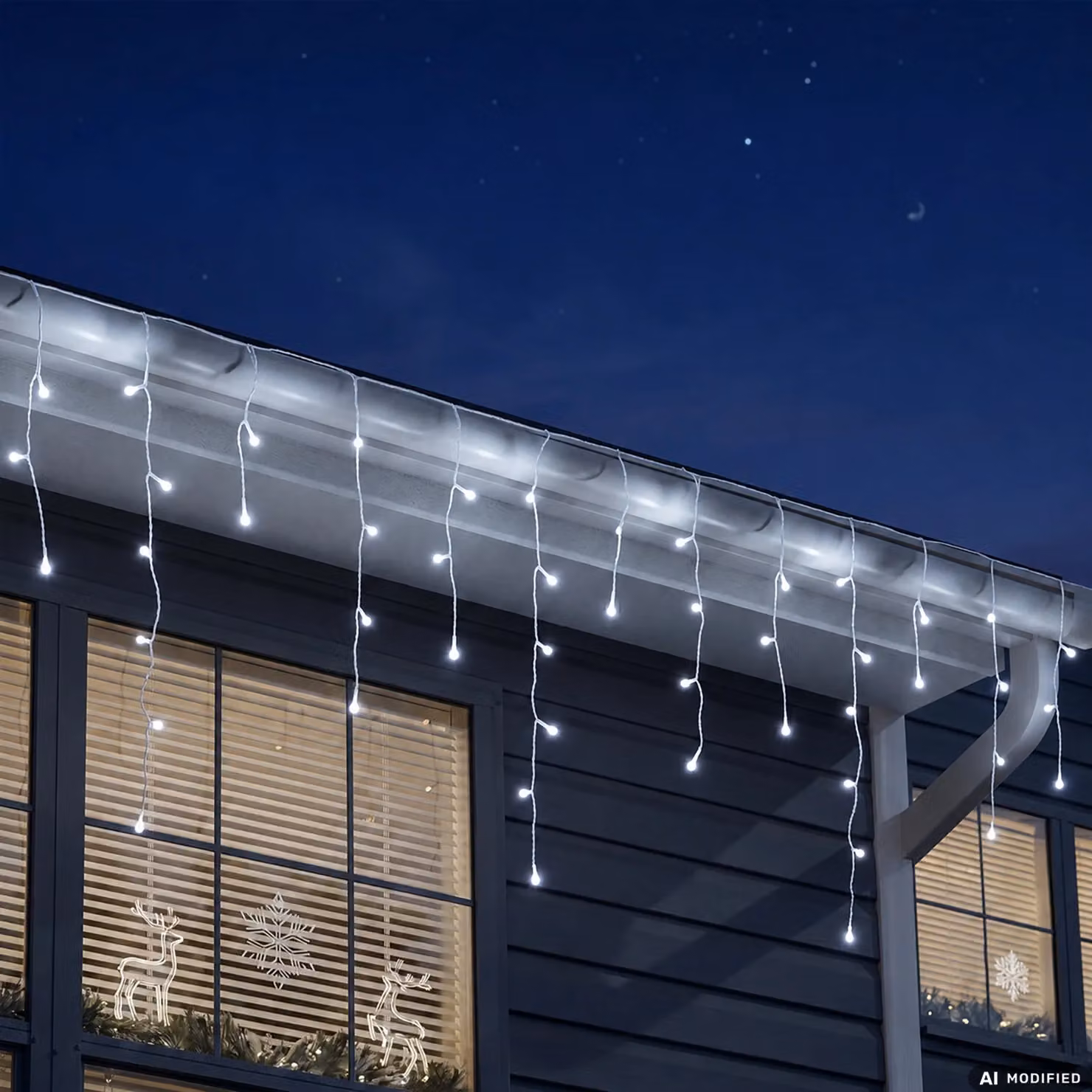DICTROLUX Tenda Luminosa Ice Light Premium con 75 LED Bianco Freddo Prolungabile H: 0,60 m, L: 3 m – 2