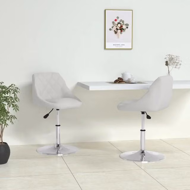 Sedie da Pranzo 2 pz Bianche in Similpelle 335159
