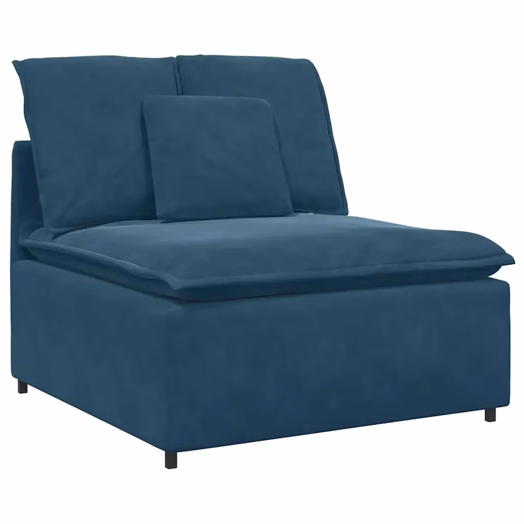 Modulo Centrale di Divano Modulare vidaXL con Cuscini Blu L: 100 cm, P: 100 cm, H: 64 cm – 2