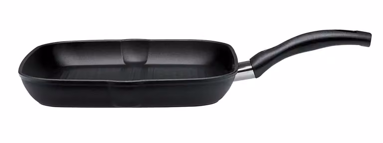 Bistecchiera in alluminio antiaderente con manico dim. 28x28 linea Cookin, dim.28x28cm