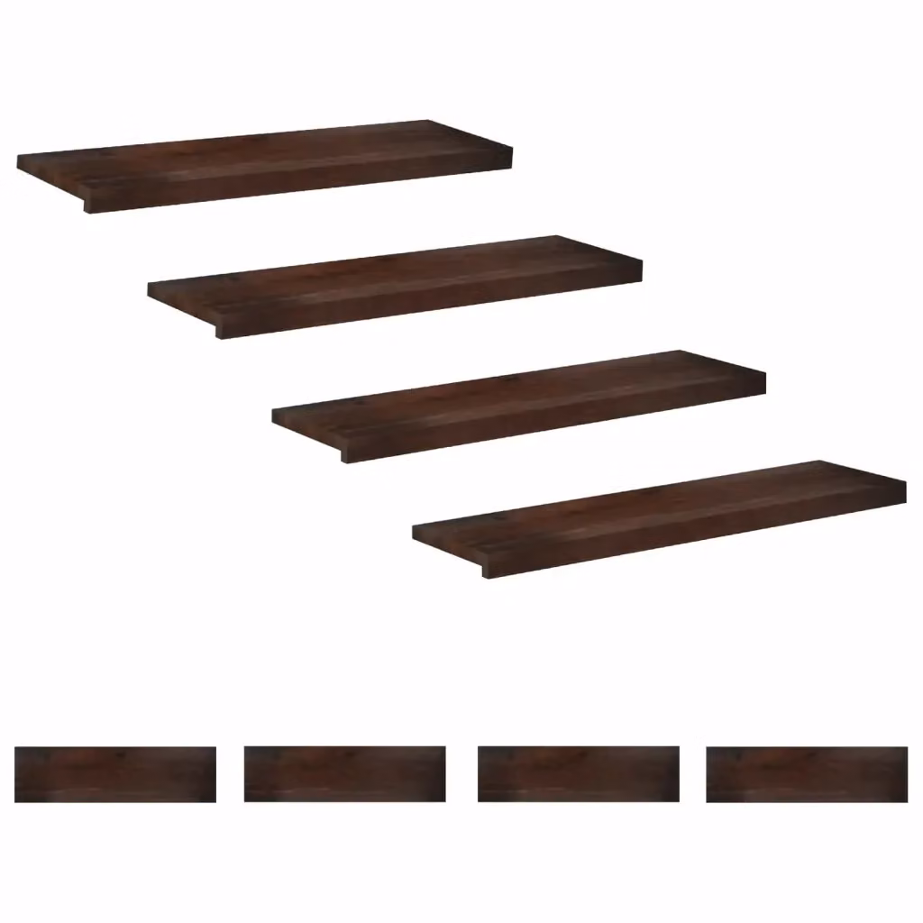 Set di 8 tappeti per scale vidaXL in effetto legno faggio, colore marrone, L: 100 cm, P: 25 cm, H: 2 cm – 2