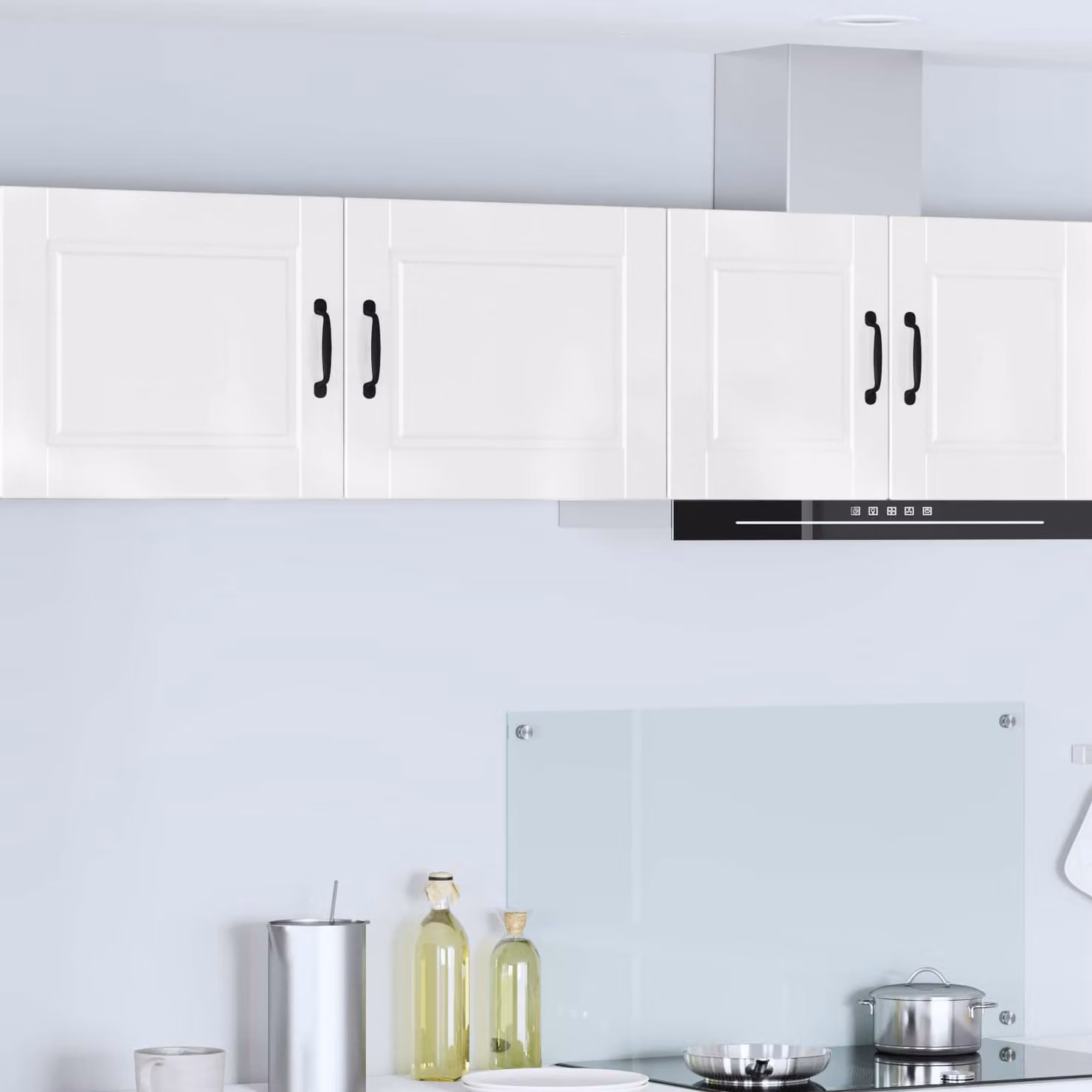 Set di 2 armadietti a muro PORTO vidaXL bianchi lucidi in MDF per cucina