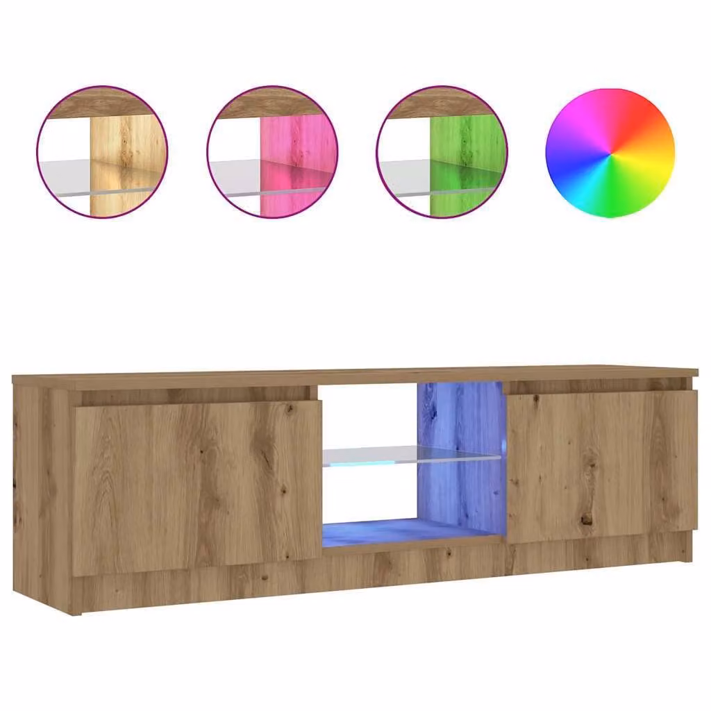Mobile Porta TV con LED Artigianale 120x30x36 cm Multistrato
