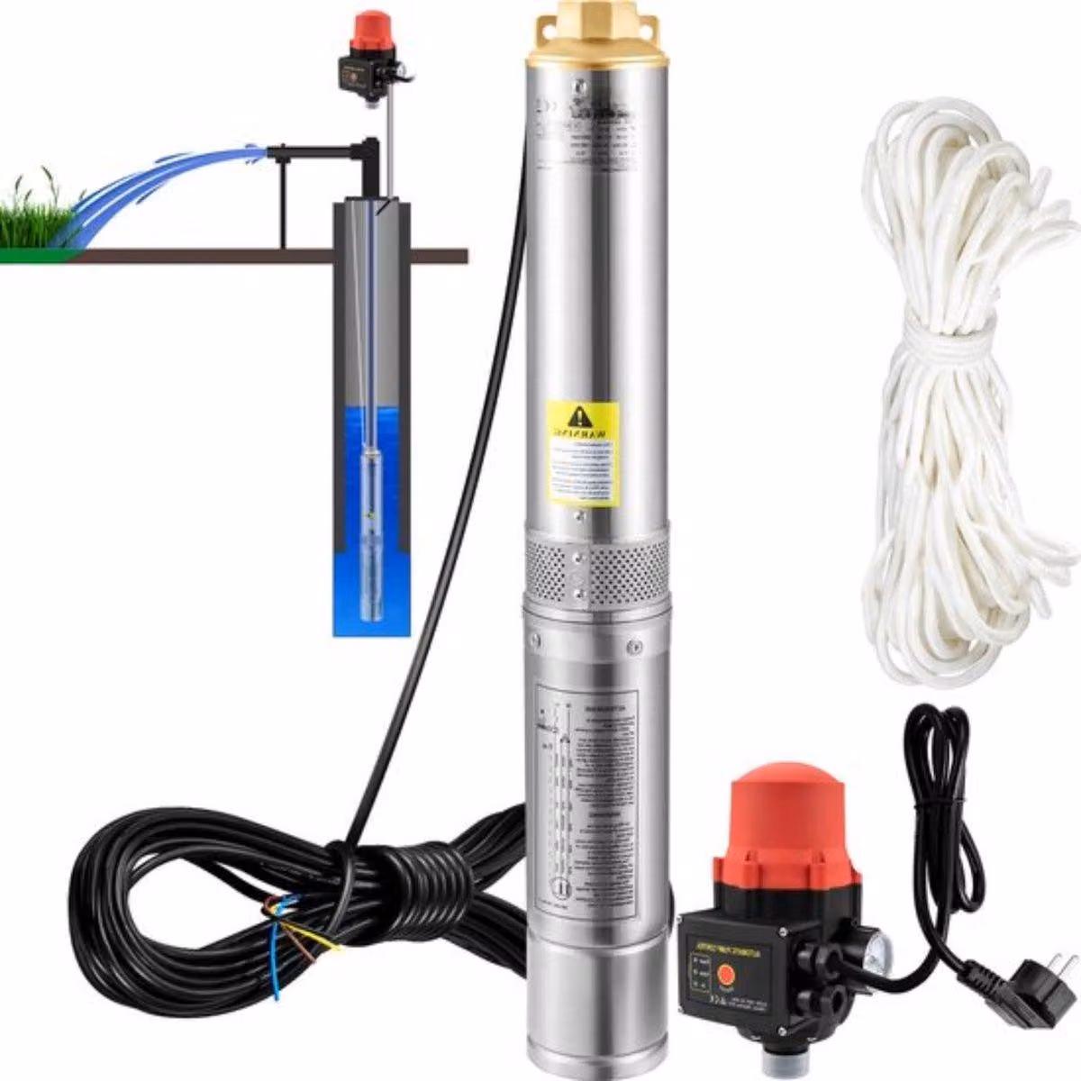 Pompa per acque reflue Happyment PRO - 550W - pompa sommersa - pompa acqua - piscine - 50L/min - 89m