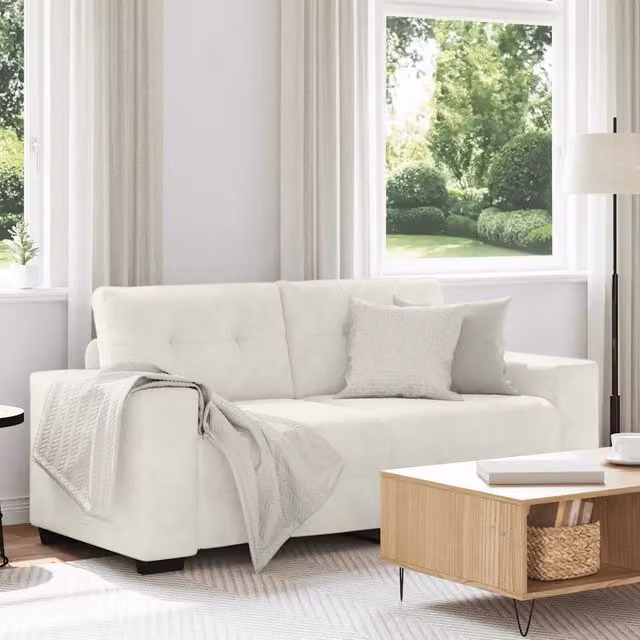 Divano Divanetto-Sofa Crema 140 cm in Velluto