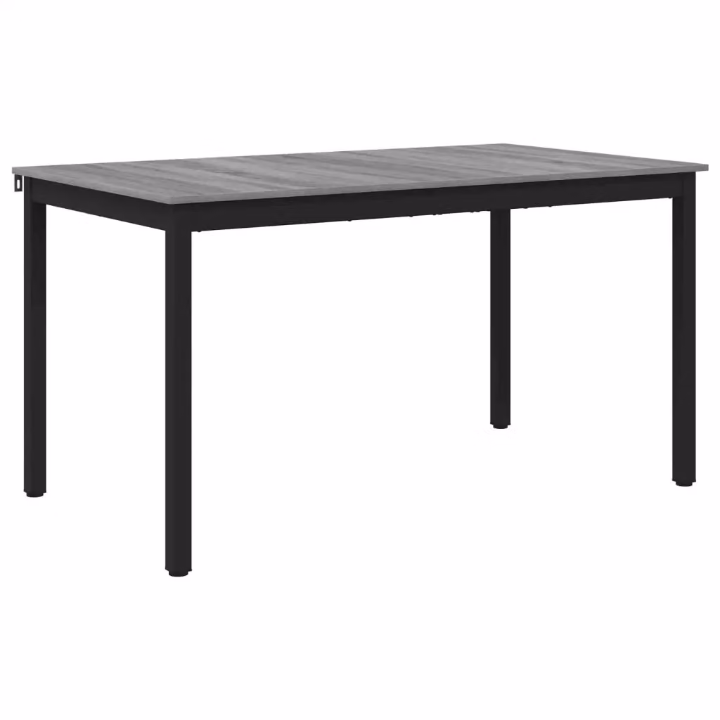 Tavolo da pranzo rettangolare moderno vidaXL in legno ingegnerizzato e metallo, L/P/H: 140 x 80 x 75 cm, Grigio e Nero – 2
