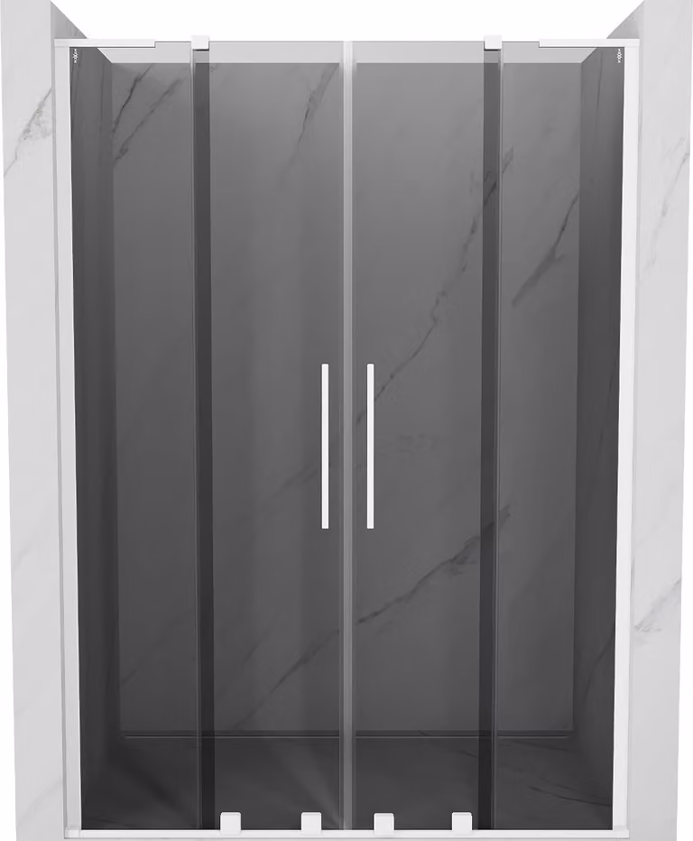 Mexen Velar L Duo porta doccia scorrevole 140 cm, grafite, bianco - 871-140-003-42-20