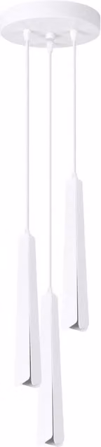Lampada sospensione Reflex bianca con 3 luci G9 in metallo per cucina e soggiorno L: 120 cm, P: 19,5 cm, H: 19,5 cm