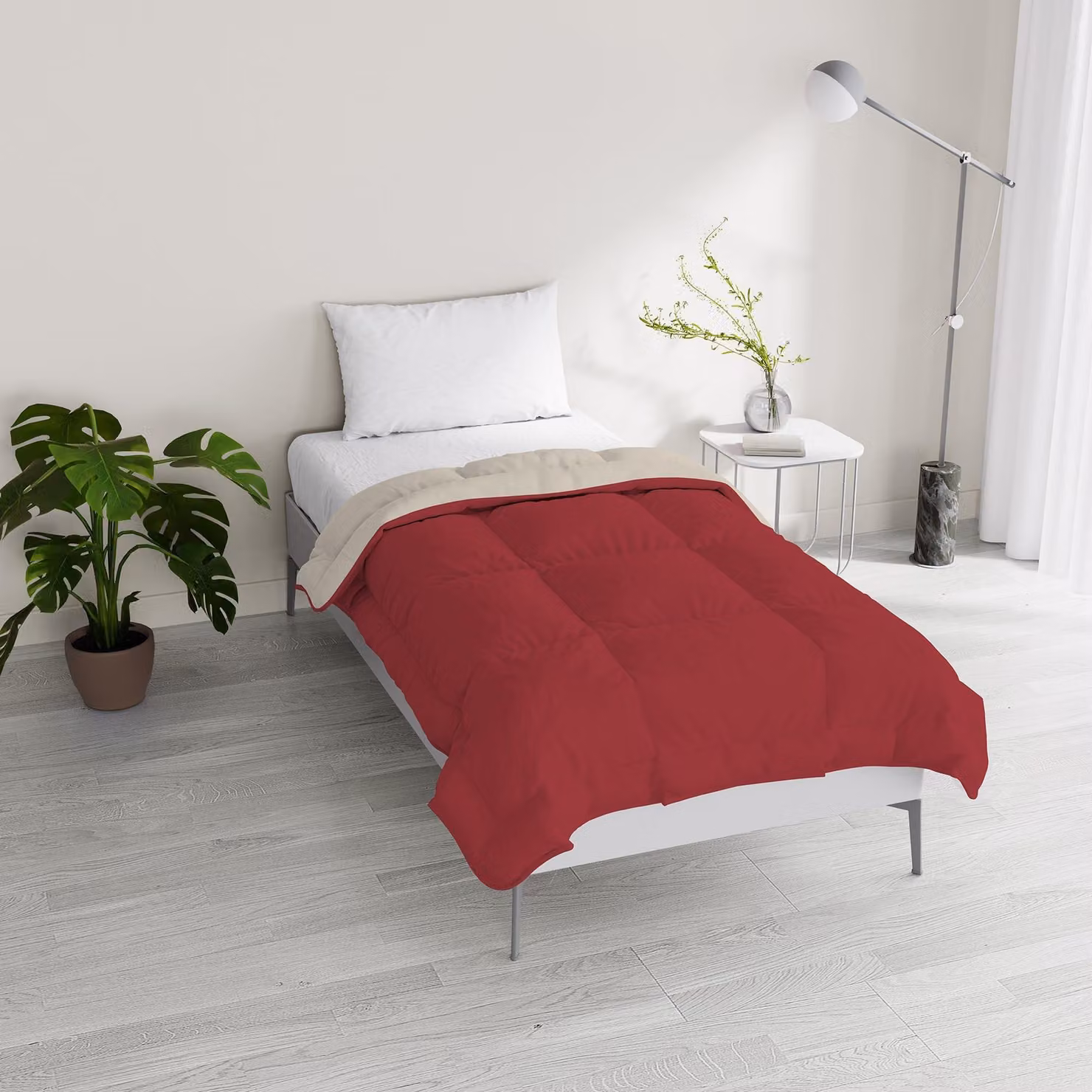 Piumino invernale in microfibra con motivo geometrico, 200 x 200 cm