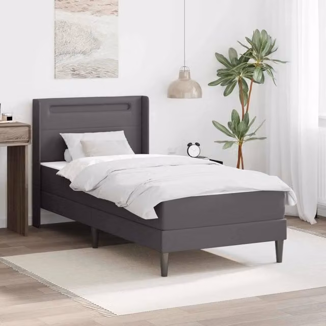 Struttura letto con materasso Grigio 100 x 200 cm Similpelle 3414900