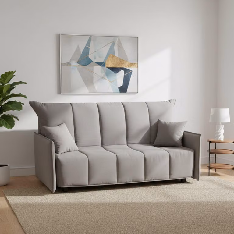 Talamo Italia Divano Letto 3 Posti Antal 90x165 cm Nero, Sfoderabile Rete Letto Elettrosaldata, Materasso Indeformabile  Italy