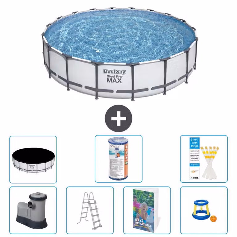 Piscina gonfiabile Bestway Steel Pro MAX, rotonda, 549x122 cm, composta da 6 parti, modello S541