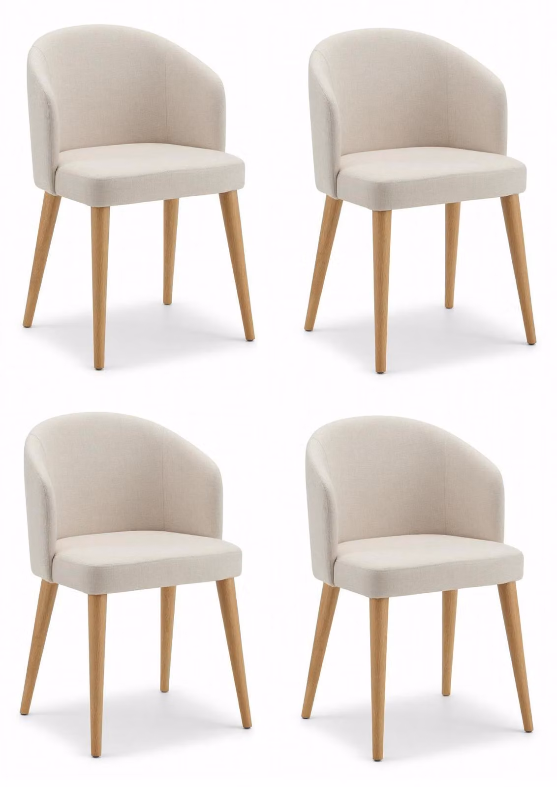 Set di sedie bianche eleganti. Sedie per la sala da pranzo e la cucina. Sedie imbottite