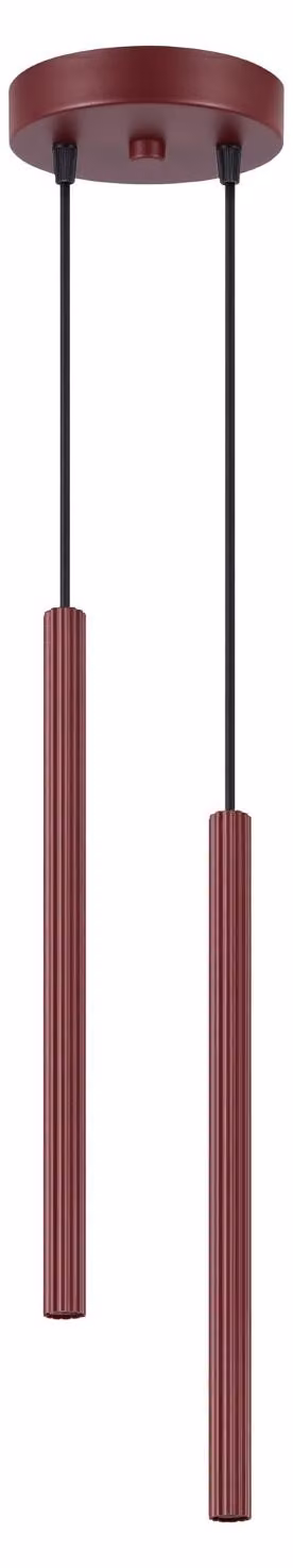 Lampada a sospensione ARCHE 2P bordeaux 2xG9 8W acciaio 118x15x15cm Sollux Lighting