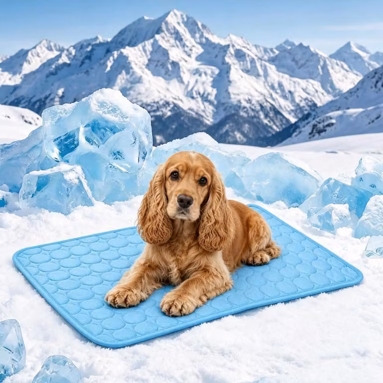Tappetino refrigerante per cani e gatti, 70x55 cm, colore blu, auto-raffreddante