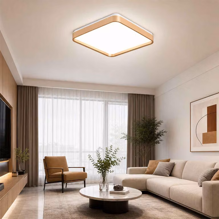 ZELURXX, plafoniera LED quadrata, 38x38 cm, 36W, 3 temperature di colore: 3000K/4000K/5000K, materiale: ferro e PVC, colore: oro