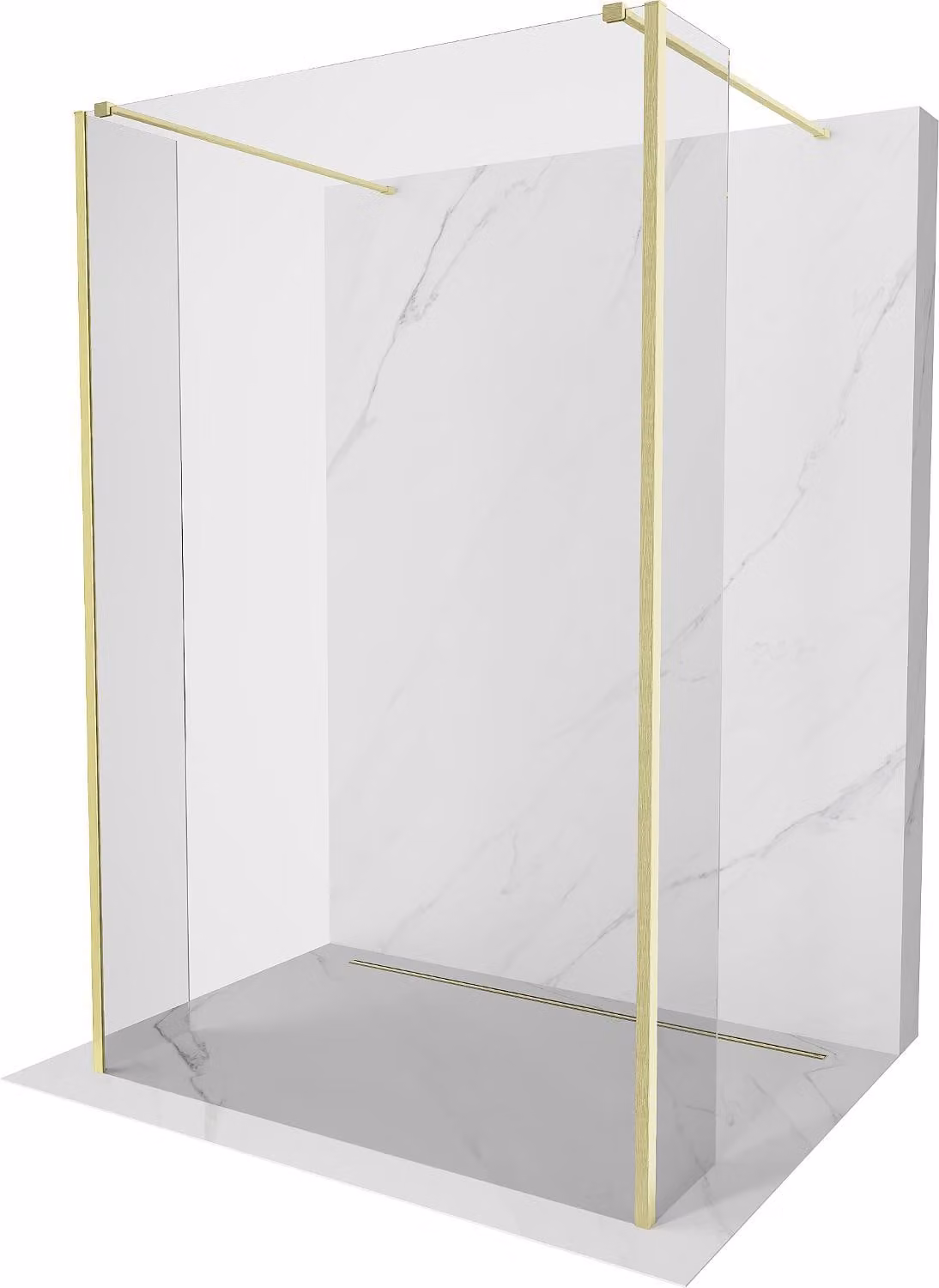 Mexen Kioto pannello doccia autoportante 160 x 30 x 30 cm, trasparente, oro spazzolato - 800-160-030-222-55-00-030