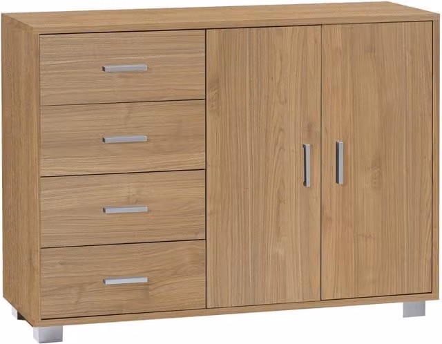 Madia 2 Ante 4 Cassetti 116x86x41 cm Noce Stelvio