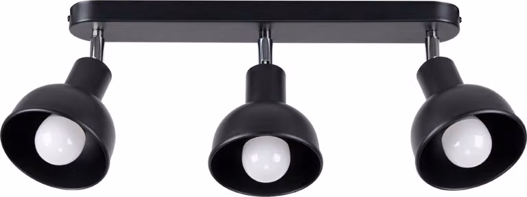 Faretto spot KORSSO nero 3xE27x15W in metallo, dimensioni: 18,5x24x59 cm, IP20, Pure Lume