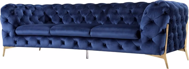 Luxus Textil Stoff Sofa Couch Polster Sitz 3+2 Garnitur Chesterfield Garnituren