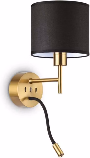 Lampada Da Parete Ideal-Lux Set Up Map2 in Ottone e Alluminio con LED Regolabile
