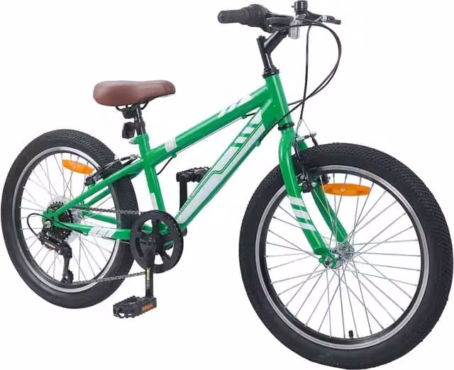 Mountain Bike 24 Pollici Verde con Cambio a 6 Velocità per Bambini 8-12 Anni – 1