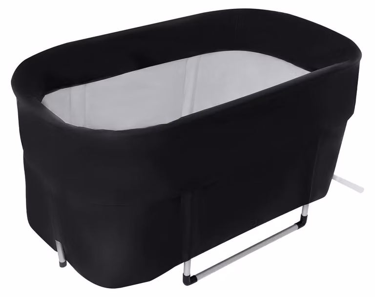 Vasca da bagno gonfiabile portatile - Vasca da bagno per adulti, ideale per il campeggio - Isolamento impermeabile in cotone a 6 strati - Dimensioni: 115x57x55 cm - Capacità massima: 150 kg - Peso: circa 4,5 kg - Colore: nero