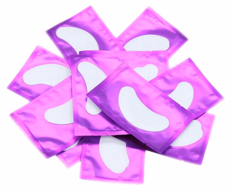 Mascherine per gli occhi, applicazione confortevole, materiale ipoallergenico, confezione da 100 pezzi, colore viola