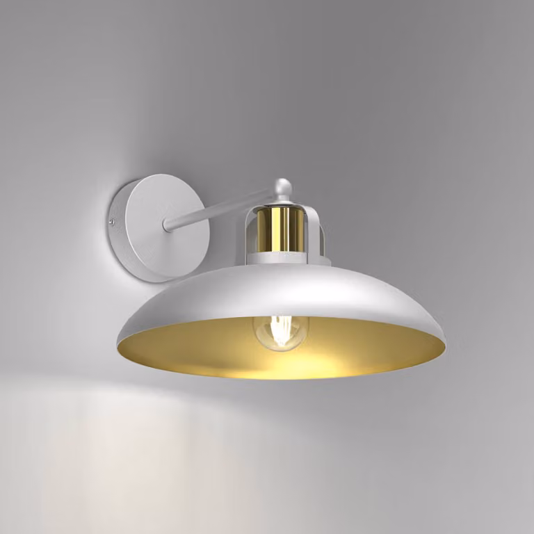 Applique da parete Felix Eko-Light, dimmerabile, Bianco / Opale, Soggiorno / Sala da pranzo, Metallo, Industriale, Applique