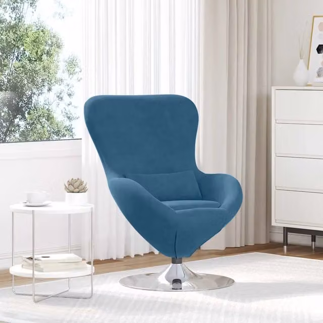 Divano Sedia-Poltrona uovo Blu Velluto
