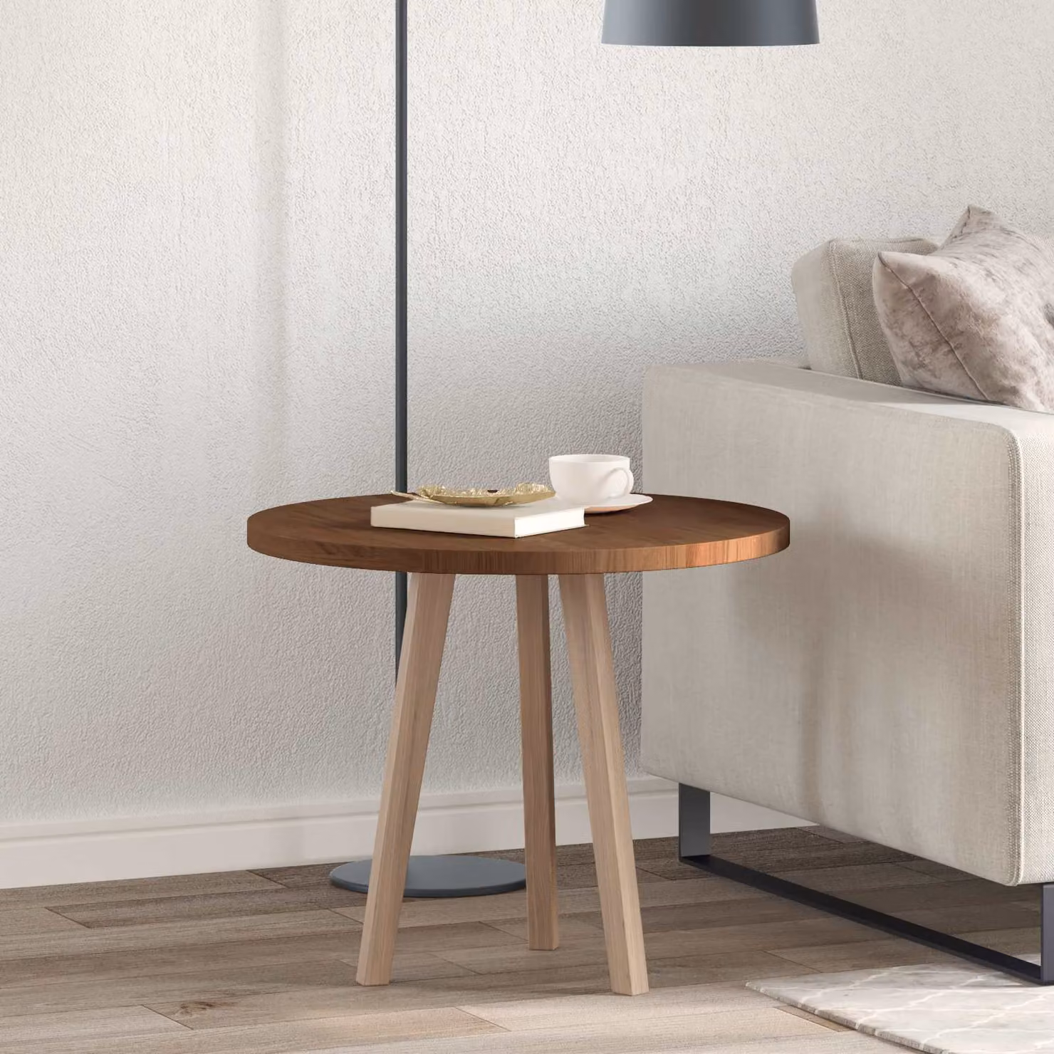 Piano del tavolo rotondo vidaXL in legno di quercia marrone scuro, Ø 60 x 2,5 cm