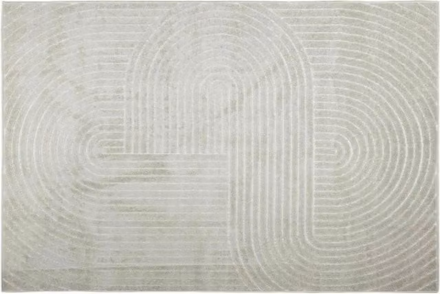 Tappeto rettangolare Palmeras Verde in poliestere con design geometrico moderno, L: 280 cm, P: 200 cm