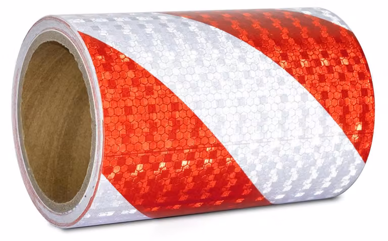 Omgoods - Nastro riflettente rosso e bianco, 15 cm x 20 m