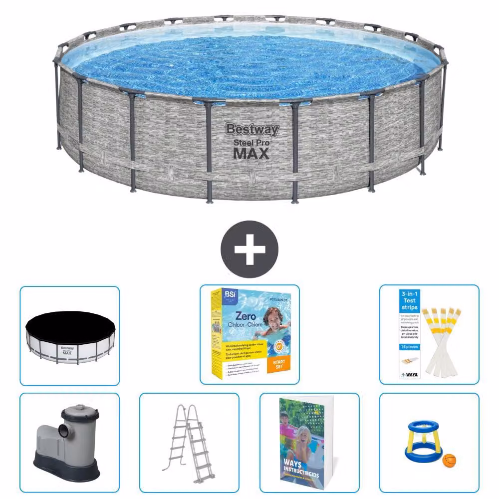 Piscina gonfiabile Bestway Steel Pro MAX, rotonda, 549x122 cm, composta da 6 parti, modello S529